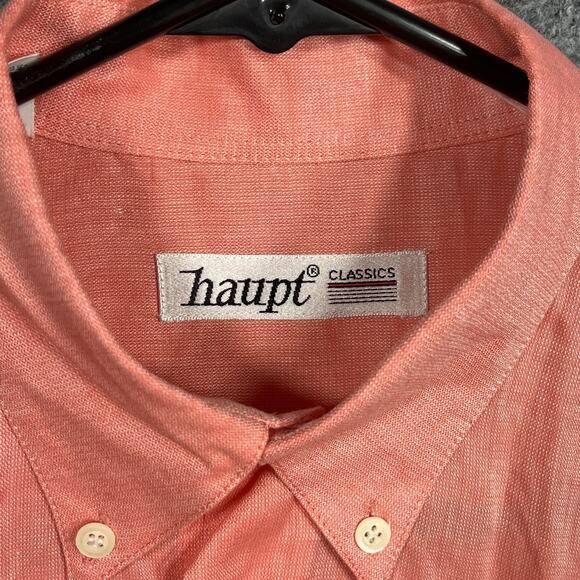 Haupt Germany Shirt Men’s 14½ S Orange Button-Up Long Sleeve - Picture 3 of 12